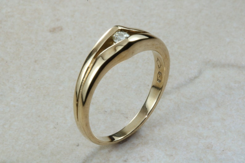 9ct Yellow gold diamond set promise or engagement ring