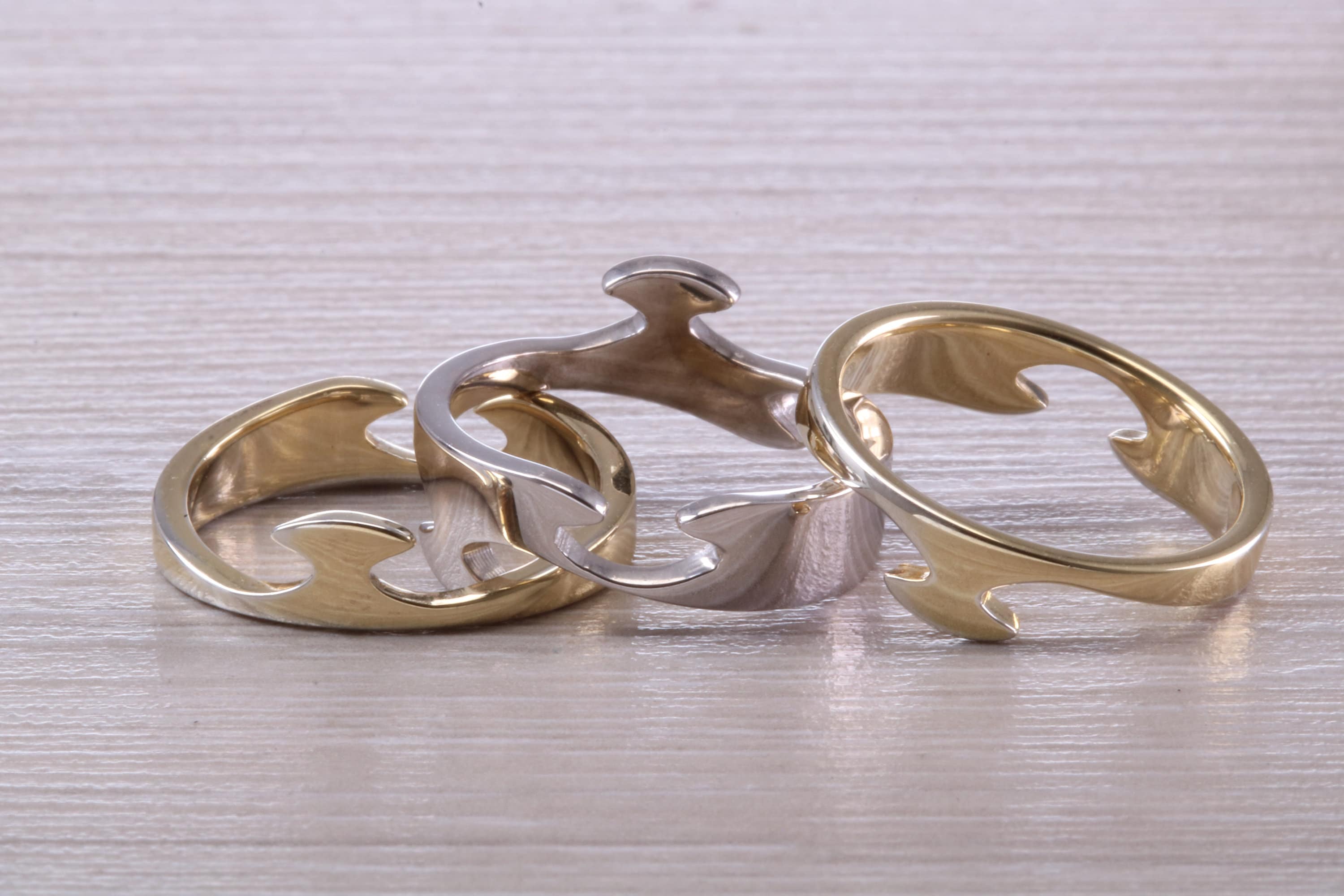 10 mm Wide Jigsaw Puzzle Ring Solid Two Tone Gold Etsy