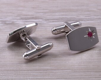 ルビーセット紳士用シルバーカフスボタン - Etsy 日本