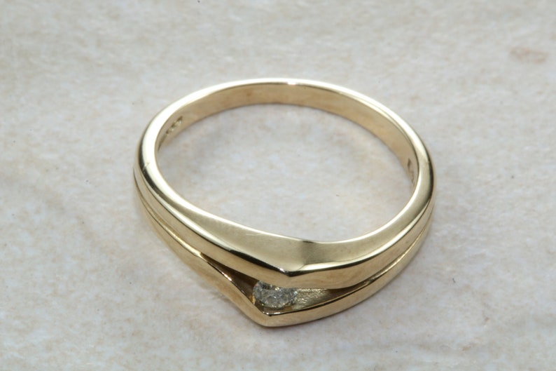 9ct Yellow gold diamond set promise or engagement ring