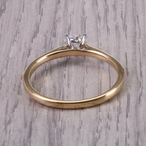 Dainty 0.30ct Heart Shape Diamond Solitaire set in 18ct Yellow Gold, E SI 2 Graded GIA Certified Diamond image 5