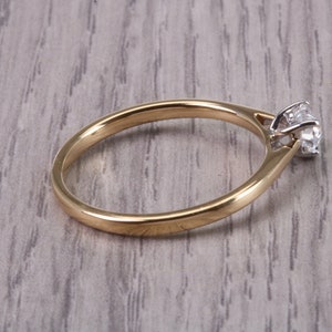 Dainty 0.30ct Heart Shape Diamond Solitaire set in 18ct Yellow Gold, E SI 2 Graded GIA Certified Diamond image 6