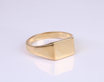 Rectangle Signet Ring, Made From Your Choice of Precious Metals