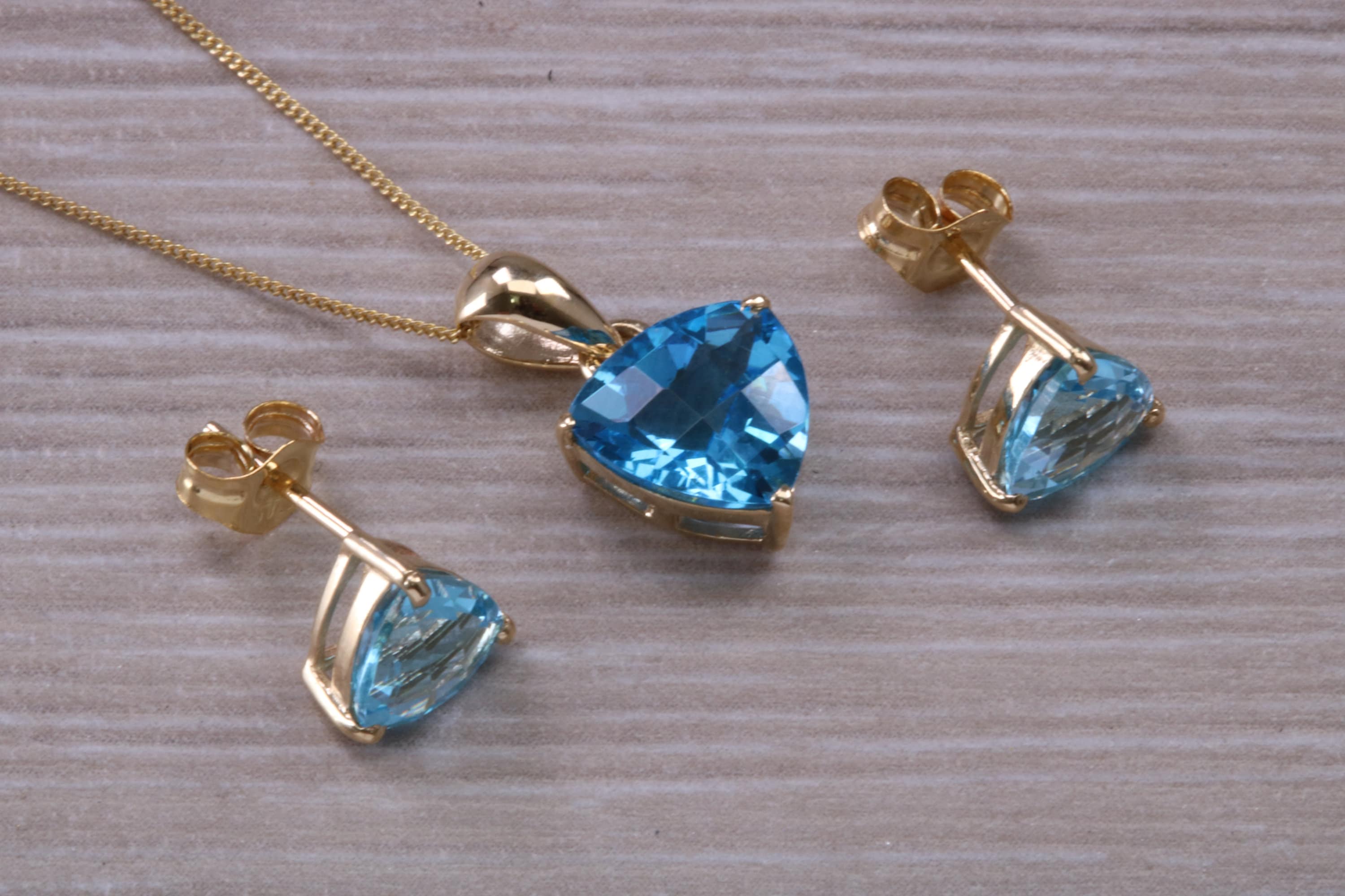 Orecchini A Goccia In Tormalina Blu E Topazio – Placcati Oro – Luckyshine