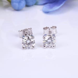 Half carat each D V V S 1 Graded Certified Diamond Set Platinum Solitaire Stud Earrings, Best Graded Lab Diamonds