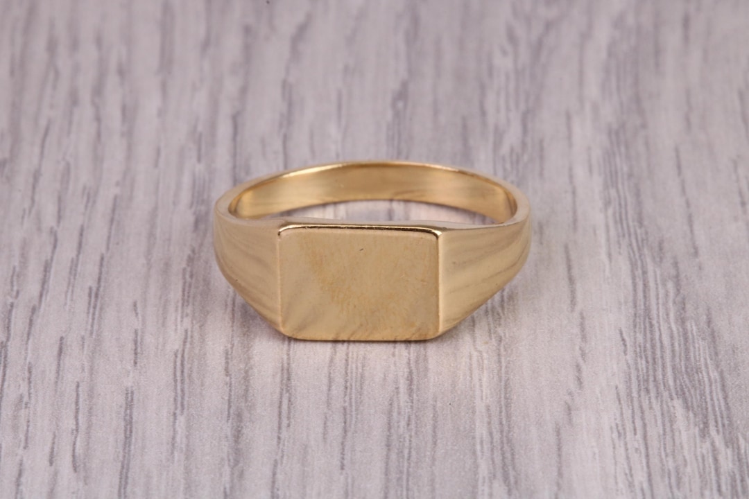 アクセサリー 9ct.Gold Rectangle Signet Ring Vintage Rectangle Signet Ring, Made From Your Choice of Precious Metals