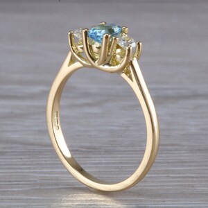 Aquamarine and Diamond Trilogy Ring image 7