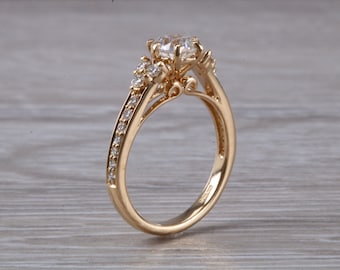 Art Deco Diamond Engagement ring, 1.00 carat Natural Certified Diamond