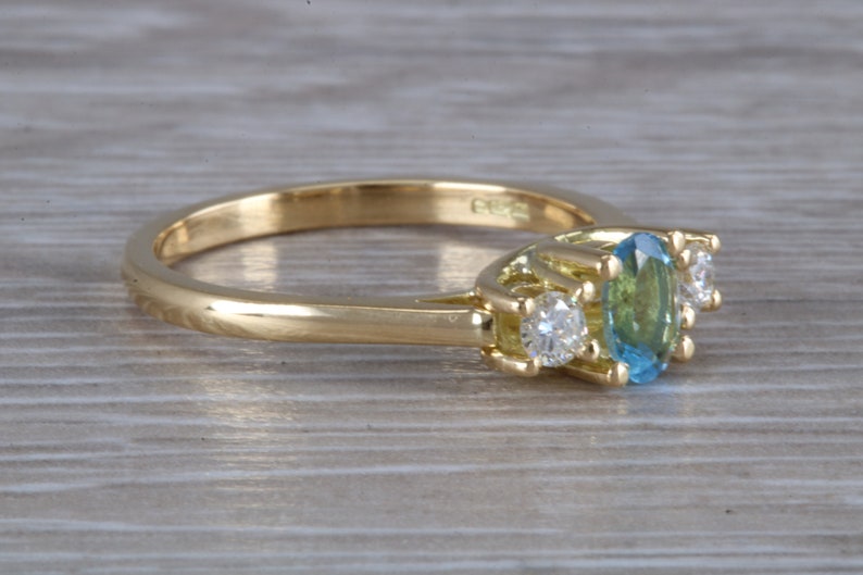 Aquamarine and Diamond Trilogy Ring image 5