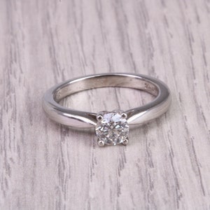 Classic 0.35 carat Natural Diamond set Platinum Solitaire
