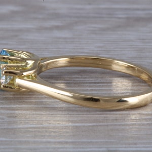 Aquamarine and Diamond Trilogy Ring image 3