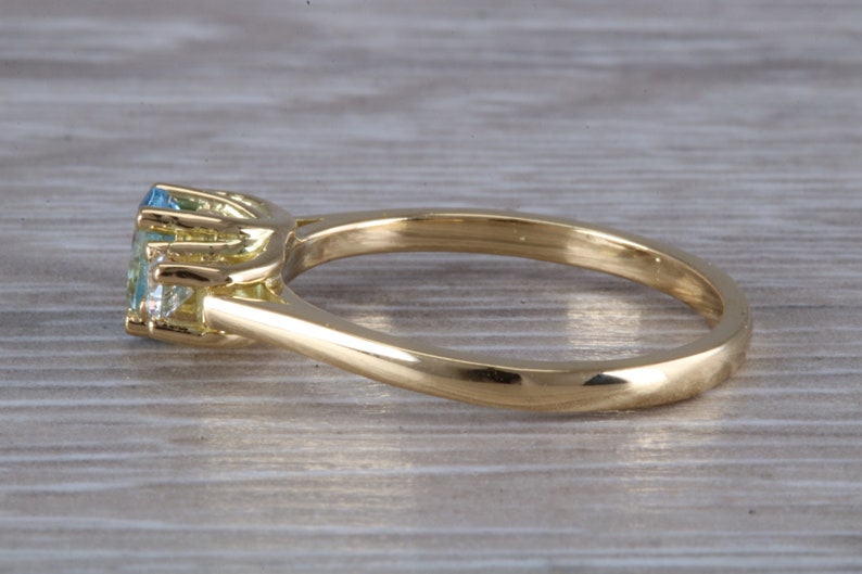 Aquamarine and Diamond Trilogy Ring image 3