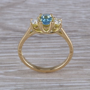 Aquamarine and Diamond Trilogy Ring image 9