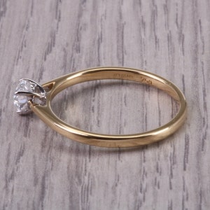 Dainty 0.30ct Heart Shape Diamond Solitaire set in 18ct Yellow Gold, E SI 2 Graded GIA Certified Diamond image 3