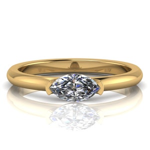 Half carat Certified Marquise cut Diamond Solitaire, Available in Gold or Platinum