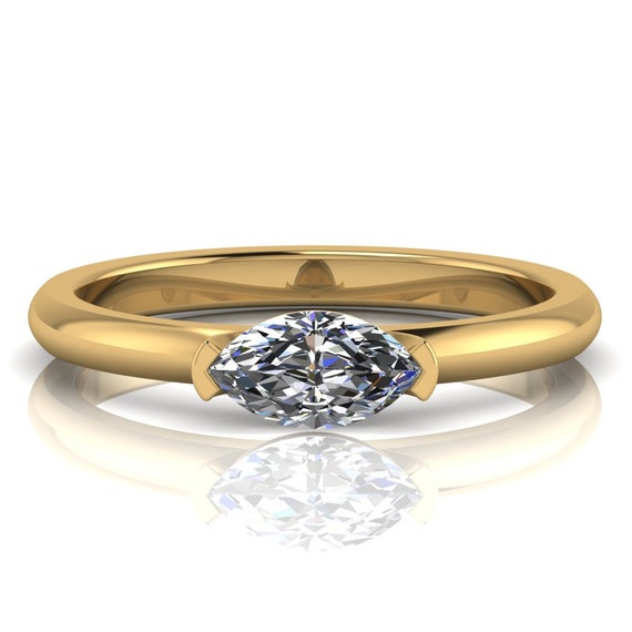 Half Carat Certified Marquise Cut Diamond Solitaire, Available in