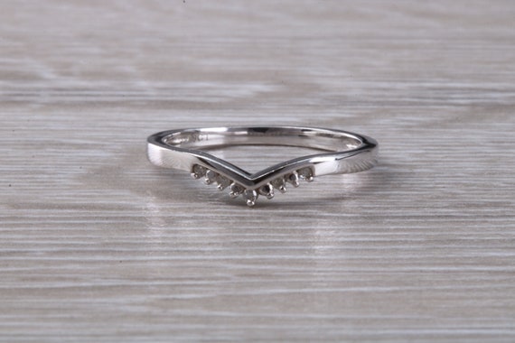 Solid 9ct Yellow Gold Genuine 0.25ct Black Diamond Wishbone Design Ring Gift Box