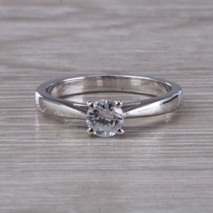Classic Half carat Natural Certified Diamond set Platinum Solitaire