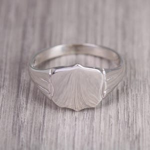 Shield Shaped Signet Ring, Available in your choice of precious metals