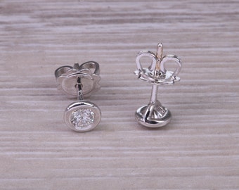 Orecchini a Bottoni Origine Oro Bianco 18K 2 diamanti 2 ct - Gioielli preziosi per anniversario