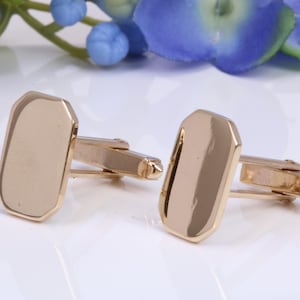 カフリンクス 14K 紳士用純金カフスボタン、14K フロントプレート、9K フィッティング