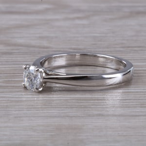 Classic Half carat D VS 1 graded natural certified Diamond set Platinum Solitaire, GIA Certified