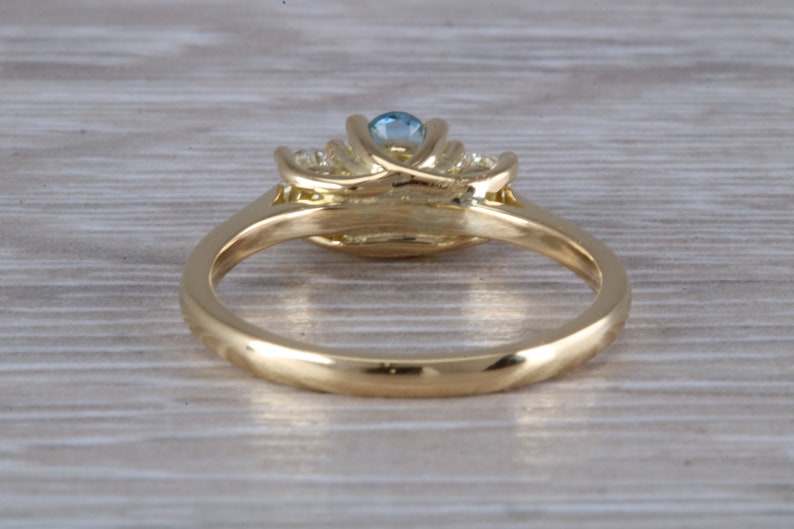 Aquamarine and Diamond Trilogy Ring image 4