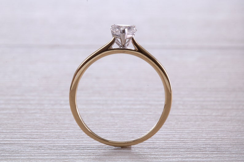 Dainty 0.30ct Heart Shape Diamond Solitaire set in 18ct Yellow Gold, E SI 2 Graded GIA Certified Diamond image 9