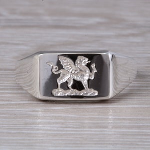 Welsh Dragon Signet Ring image 1