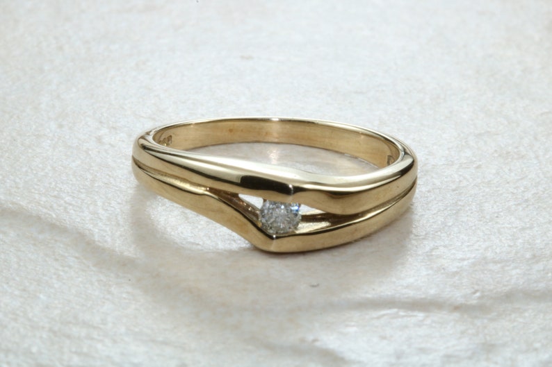 9ct Yellow gold diamond set promise or engagement ring