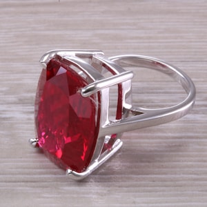 Very Large Red Ruby C Z Ring