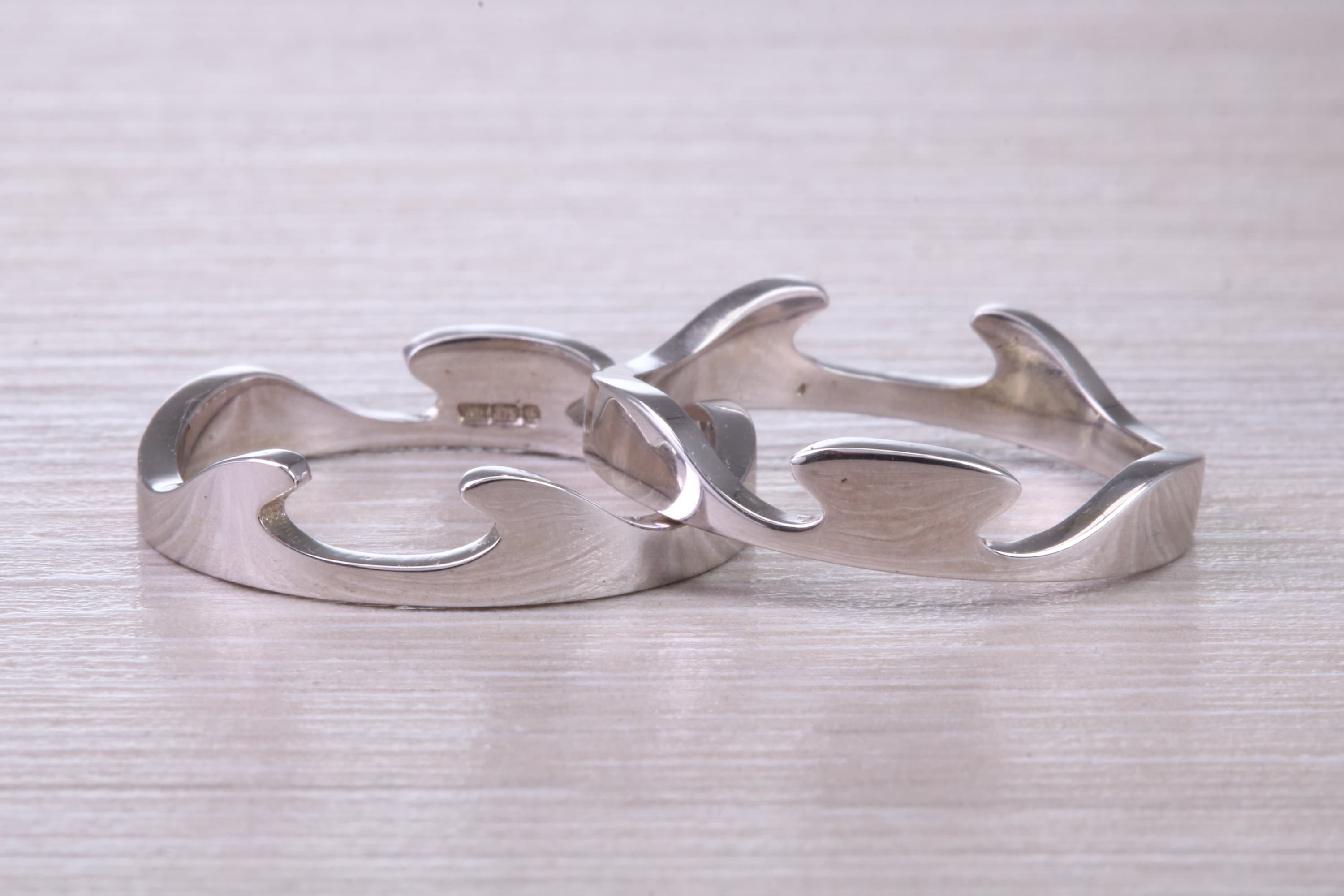 6 Mm Wide Two Section Jigsaw Puzzle Ring, Made From Solid Cast