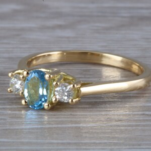 Aquamarine and Diamond Trilogy Ring image 2