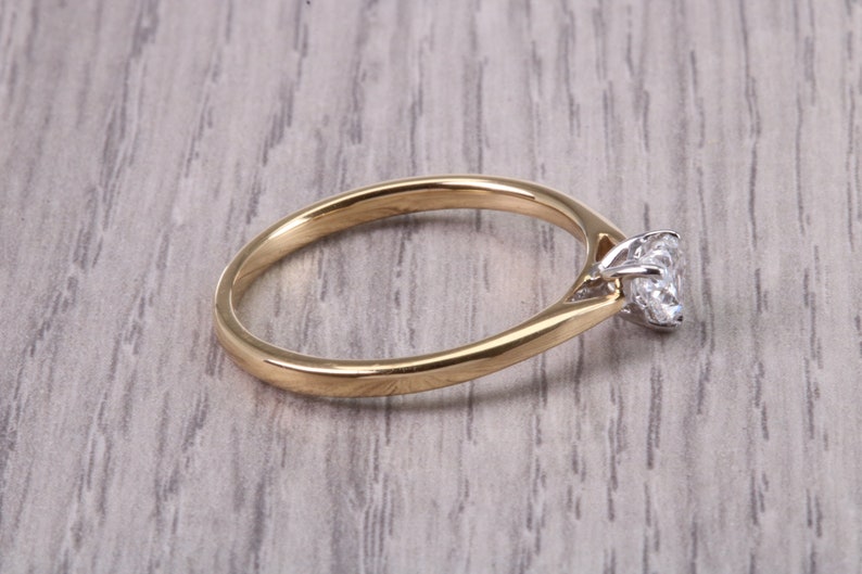 Dainty 0.30ct Heart Shape Diamond Solitaire set in 18ct Yellow Gold, E SI 2 Graded GIA Certified Diamond image 7