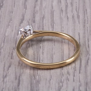 Dainty 0.30ct Heart Shape Diamond Solitaire set in 18ct Yellow Gold, E SI 2 Graded GIA Certified Diamond image 4