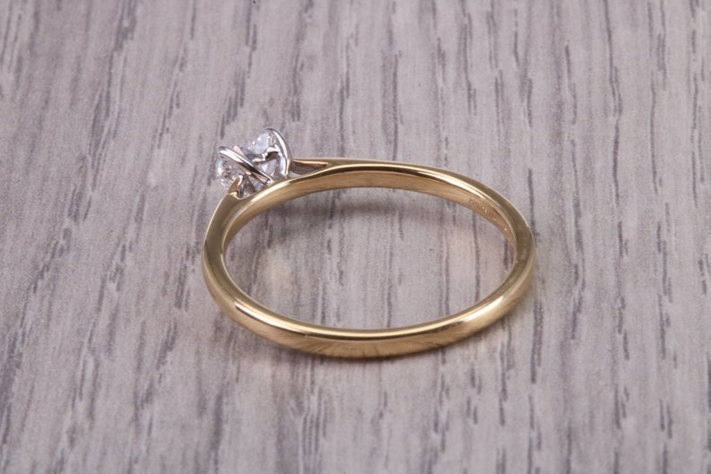 Dainty 0.30ct Heart Shape Diamond Solitaire set in 18ct Yellow Gold, E SI 2 Graded GIA Certified Diamond image 4