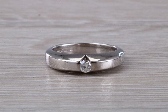 Chunky Diamond Set 18ct White Gold Ring Etsy