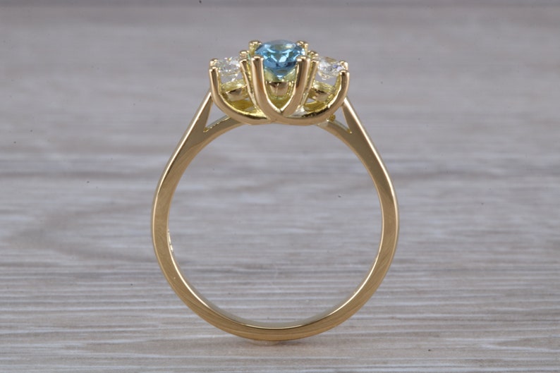 Aquamarine and Diamond Trilogy Ring image 6