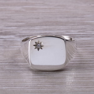 Diamond set Signet Ring