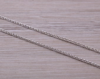 Platinum 16 inch Long Diamond cut Spiga Chain