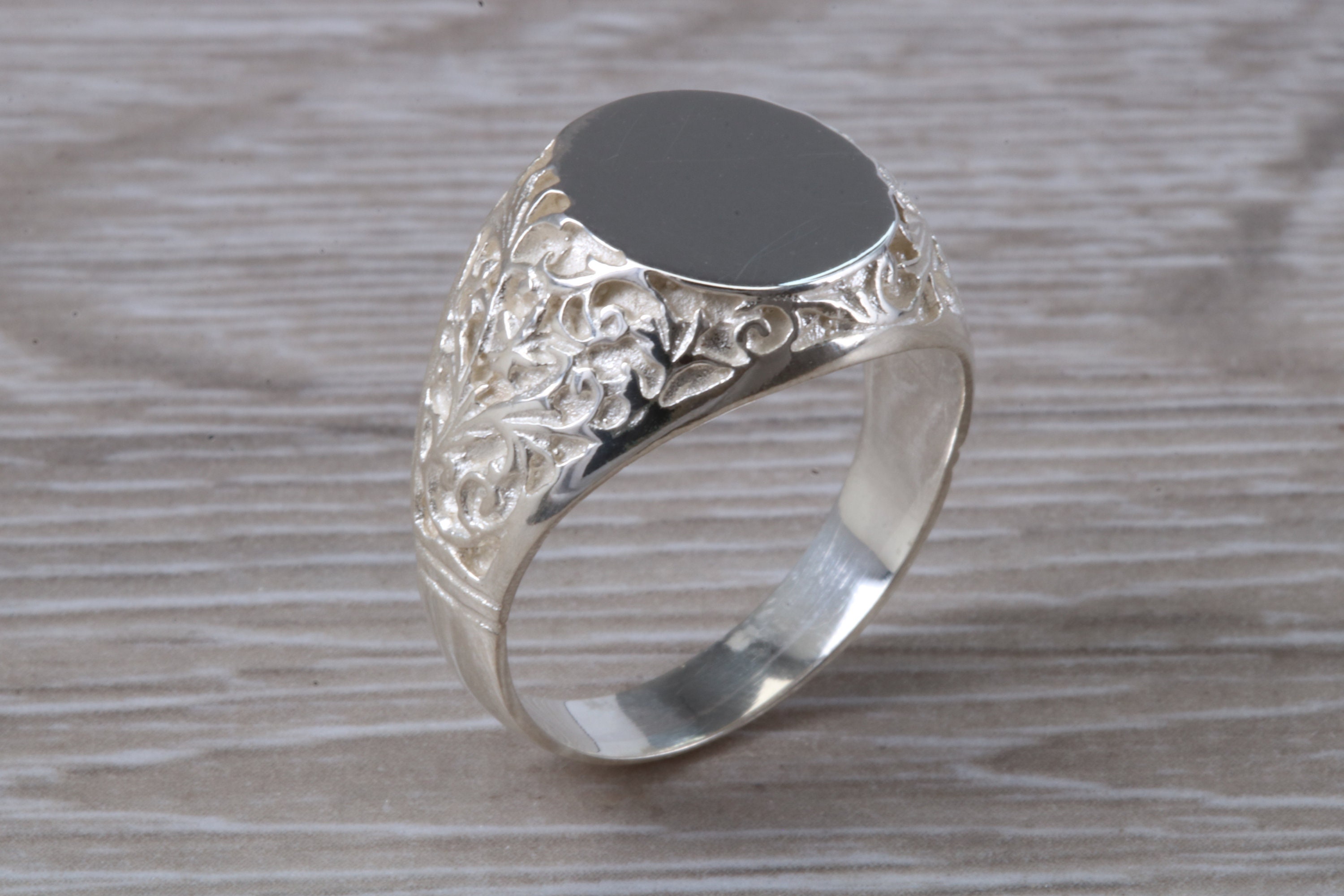 Chunky Oval Faced Signet Ring in Your Choice of Metal - Etsy