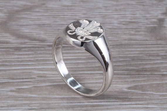 Landa Jewel - Anello Lucido In Argento Sterling Massiccio, Con Sigillo Di Forma Ovale O Quadrata, Unisex E Argento, 69 (22.0), Colore: Cushion, Cod. SN-CU6-P - Foto 6