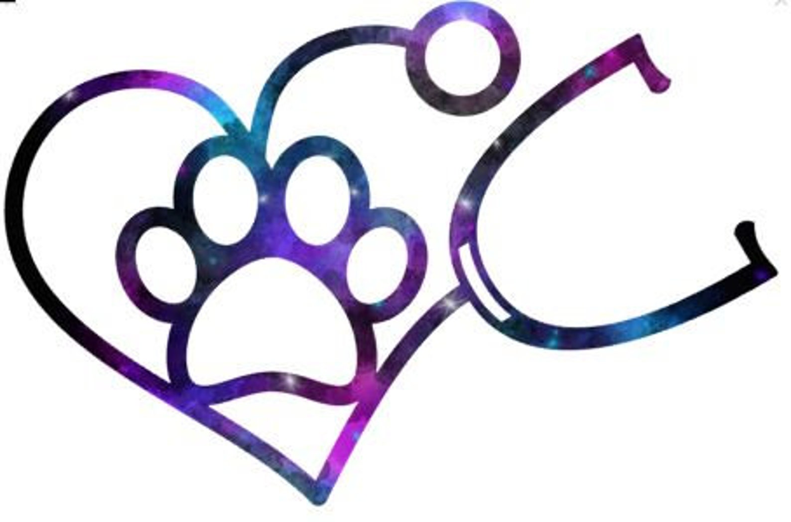Paw Print Stethoscope/car Decal/tumbler Decal/laptop Decal/ - Etsy