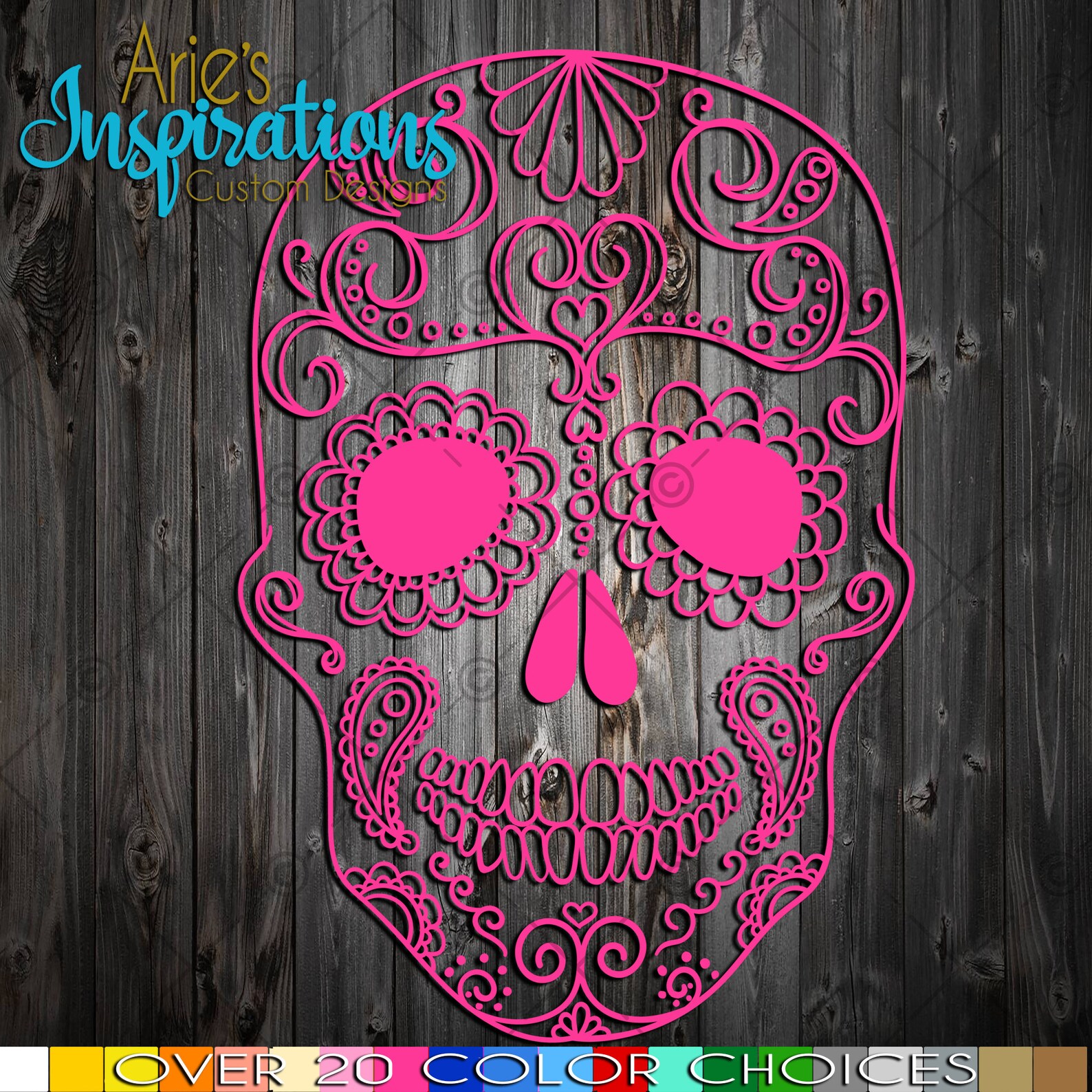 Sugar Skull Car Decal Sugar Skull Decal Skull Car Decal Etsy