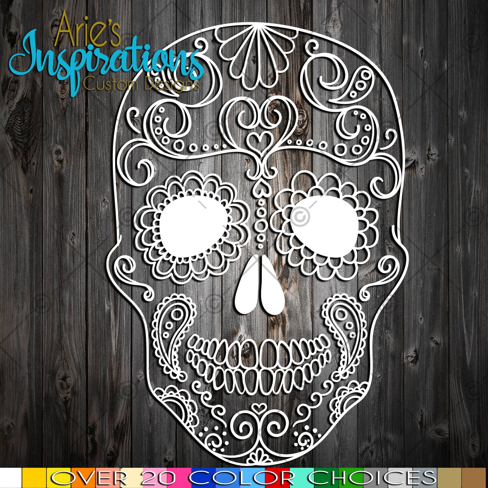 Sugar Skull Car Decal Sugar Skull Decal Skull Car Decal Etsy