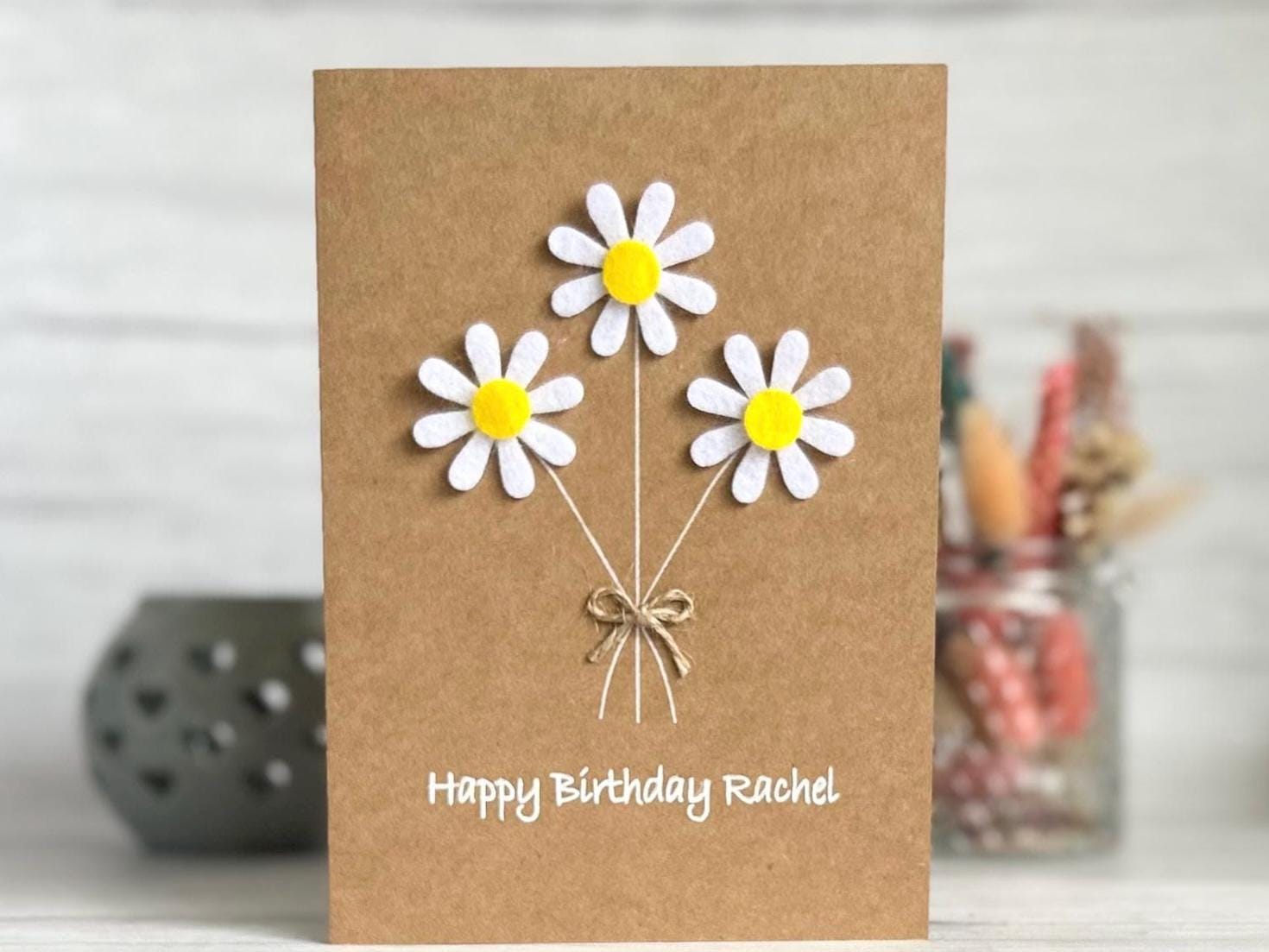 Handmade Daisy Birthday Card, Birthday Card for Mum - Etsy UK