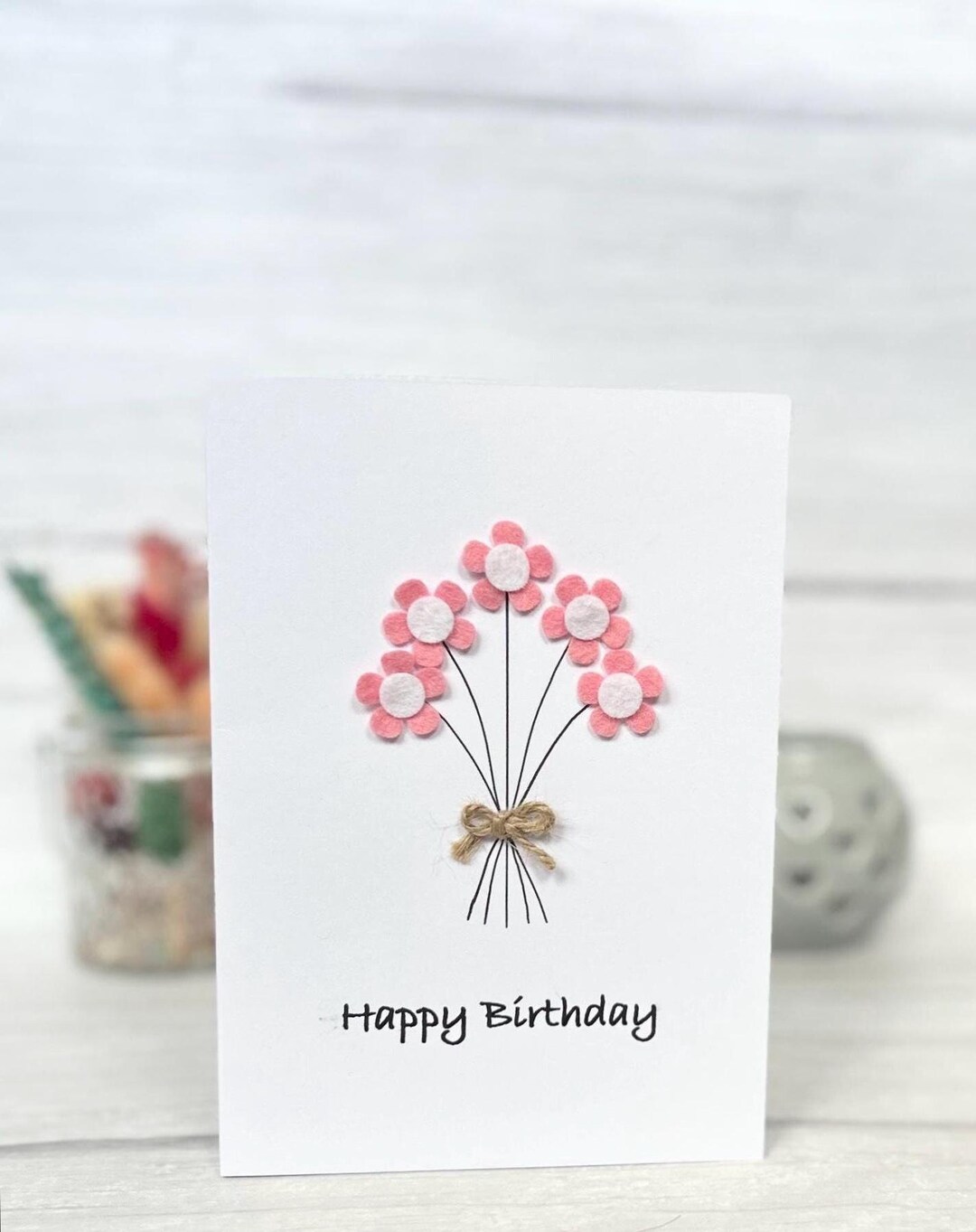 Personalised Daisy Flower Birthday Card, Any Occasion, Handmade Card ...