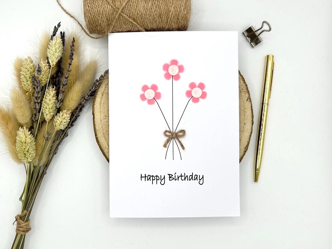 Personalised Daisy Flower Birthday Card, Any Occasion, Handmade Card ...