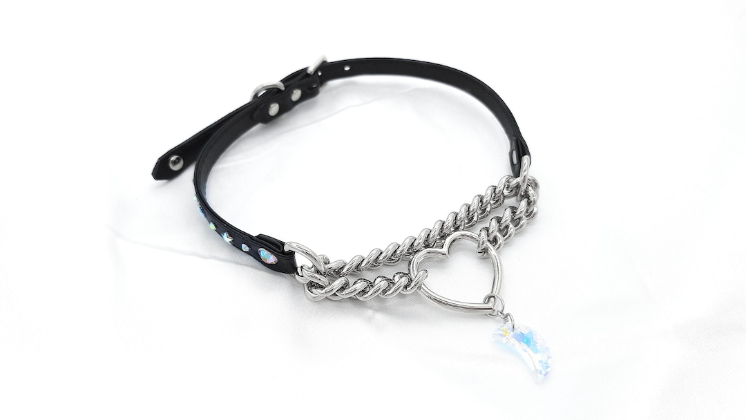 Made-to-order "collecting Stars" Martingale Heart Ring Faux-leather Buckle Collar - Petplay Kittenplay Choker Kemonomimi DDLG Cosplay - Etsy Canada