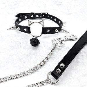 Made-to-Order "Bad Kitty" Collar and Leash Set  - Petplay Kittenplay Puppyplay Choker Kemonomimi Cosplay